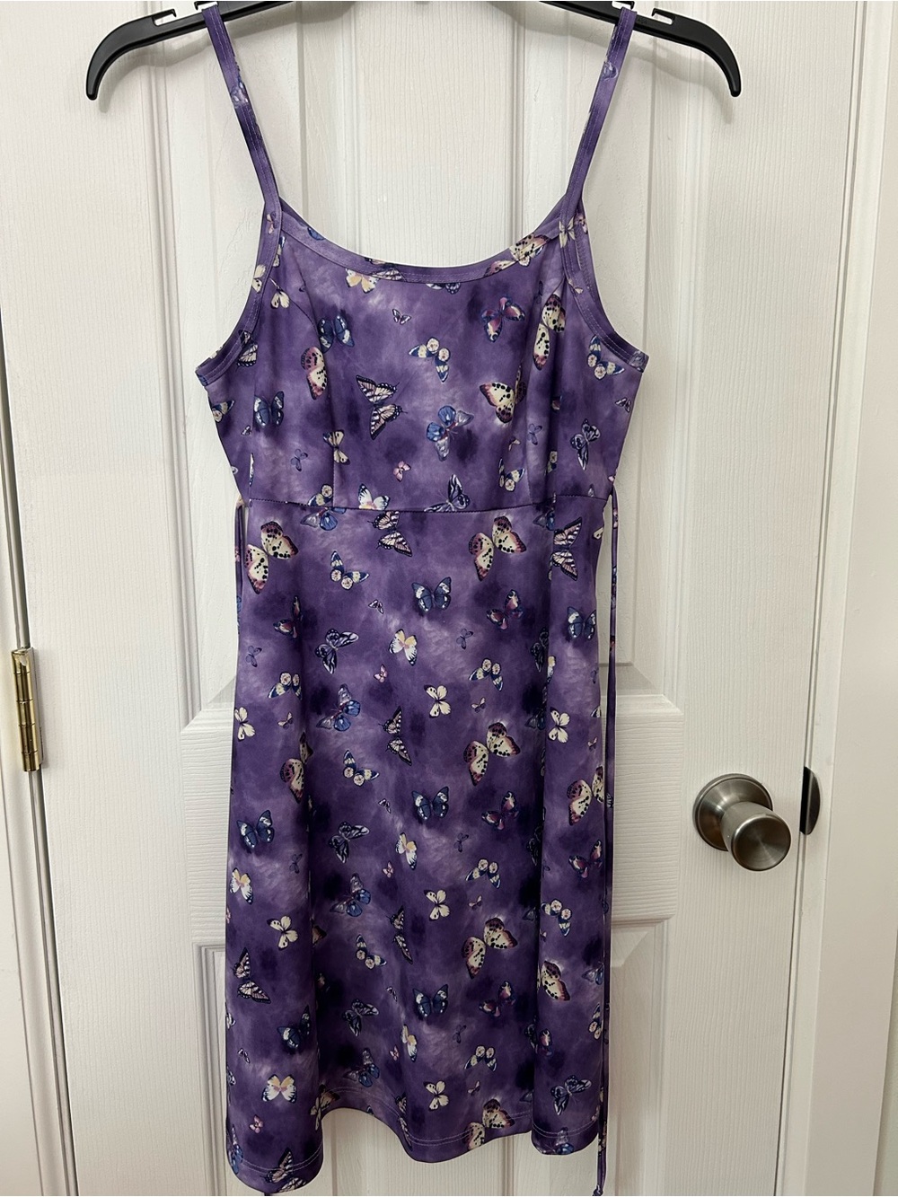 Vintage Charlotte Russe Tie-Back Purple Butterfly Dress